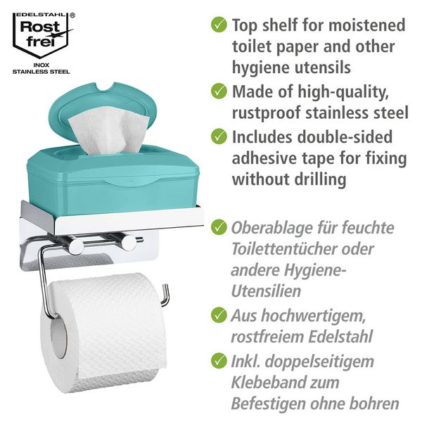 Produktbild: Toilettenpapierhalter 2 in 1 Edelstahl, rostfrei