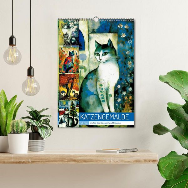 Produktbild: Katzengem&auml;lde (Wandkalender 2026 DIN A3 hoch), CALVENDO Monatskalender