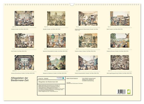 Produktbild: Alltagsleben der Biedermeier-Zeit (Wandkalender 2026 DIN A2 quer), CALVENDO Monatskalender