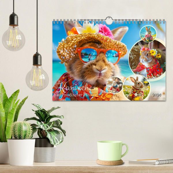 Produktbild: Kaninchen auf modischer Mission (Wandkalender 2026 DIN A4 quer), CALVENDO Monatskalender