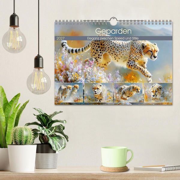 Produktbild: Geparden. Eleganz zwischen Speed und Stille (Wandkalender 2027 DIN A4 quer), CALVENDO Monatskalender
