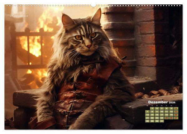 Produktbild: M&auml;rchenhafte Helden - Eine Reise in die magische Welt unserer Katzen (Wandkalender 2026 DIN A2 quer), CALVENDO Monatskalender