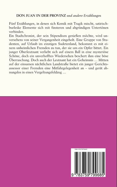 Produktbild: Don Juan in der Provinz und andere Erz&auml;hlungen