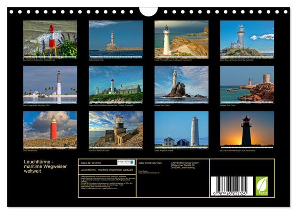 Produktbild: Leuchtt&uuml;rme - maritime Wegweiser weltweit (Wandkalender 2026 DIN A4 quer), CALVENDO Monatskalender