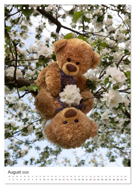 Produktbild: Travelling Teddy liebt Blumen und Bl&uuml;ten (Wandkalender 2026 DIN A4 hoch), CALVENDO Monatskalender