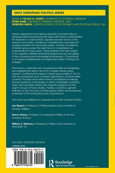 Produktbild: Interest Group Politics in Europe