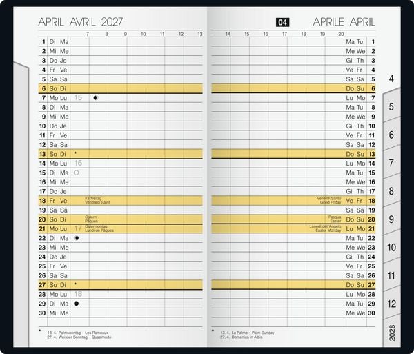 Produktbild: rido/id&eacute; 7046962907 Taschenkalender Mod. M-Planer 2027 A6, Kunststoff, schwarz