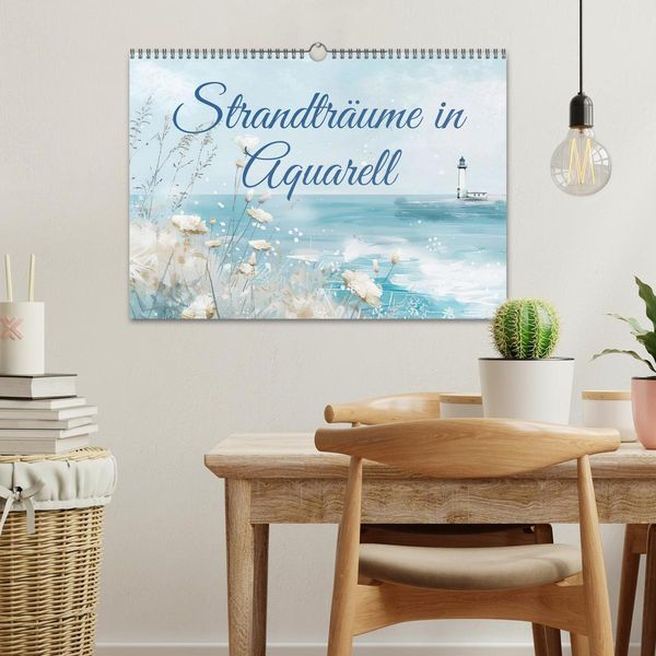 Produktbild: Strandtr&auml;ume in Aquarell (Wandkalender 2026 DIN A3 quer), CALVENDO Monatskalender