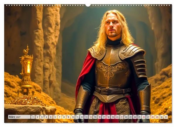 Produktbild: Germanische Mythen &ndash; Die Nibelungensage (Wandkalender 2027 DIN A2 quer), CALVENDO Monatskalender