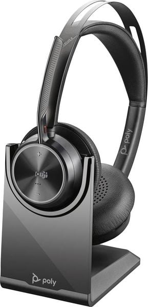 HP Poly Voyager Focus 2 Computer On Ear Headset Bluetooth® Stereo Schwarz Noise Cancelling Headset