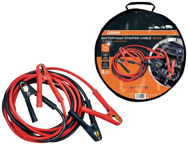 Produktbild: Osram Automotive BATTERYstart STARTER CABLE 500A Starthilfekabel 50 mm&sup2; Aluminium (kupferbeschichtet) 5 m mit Kunststoffzangen