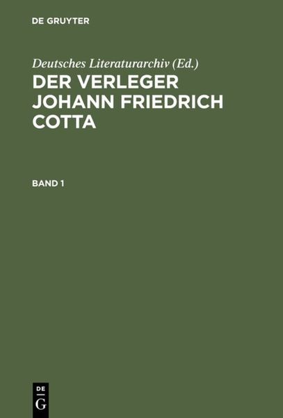Produktbild: Der Verleger Johann Friedrich Cotta