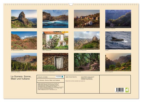Produktbild: La Gomera Sonne, Meer und Vulkane (Wandkalender 2026 DIN A2 quer), CALVENDO Monatskalender
