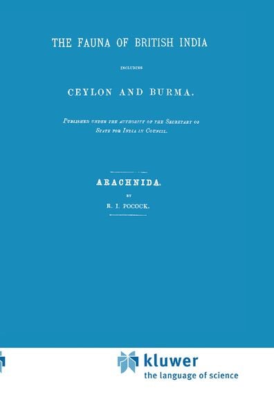 Produktbild: Fauna of British India Including Ceylon and Burma. Arachnida