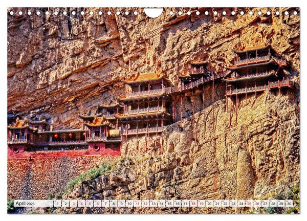 Produktbild: Die Grotten und h&auml;ngenden Kl&ouml;ster von Yungang (Wandkalender 2026 DIN A4 quer), CALVENDO Monatskalender