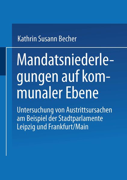 Produktbild: Mandatsniederlegungen auf kommunaler Ebene