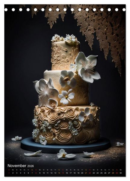 Produktbild: Zur Hochzeit eine Torte (Tischkalender 2026 DIN A5 hoch), CALVENDO Monatskalender