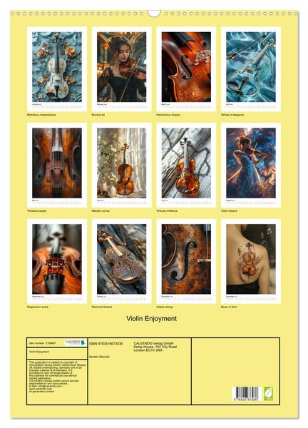 Produktbild: Violin Enjoyment (Wall Calendar 2026 DIN A2 portrait), CALVENDO 12 Month Wall Calendar