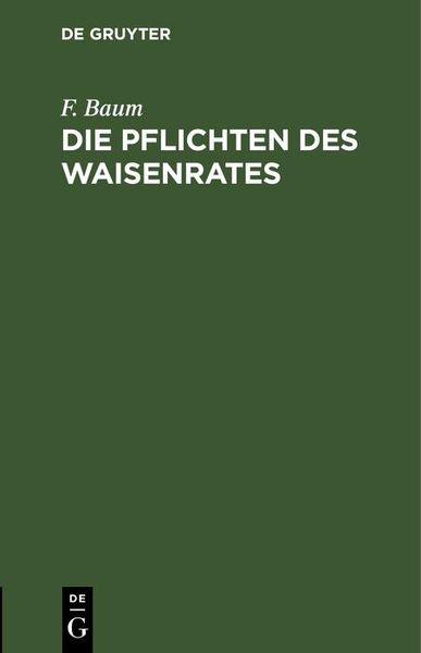 Produktbild: Die Pflichten des Waisenrates