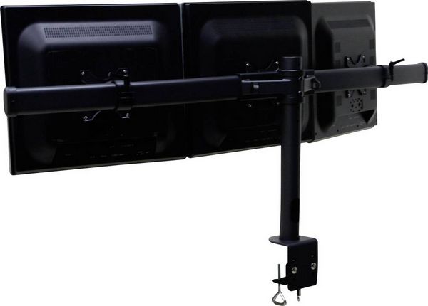 Produktbild: SpeaKa Professional SP-1664324 Monitor-Tischhalterung 3 Display(s) 33,0 cm (13") - 61 cm (24") Schwarz H&ouml;henverstellbar, Schwenkbar, Rotierbar