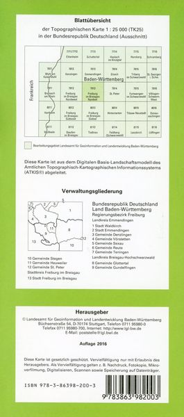 Produktbild: Freiburg im Breisgau Nordost 1 : 25 000