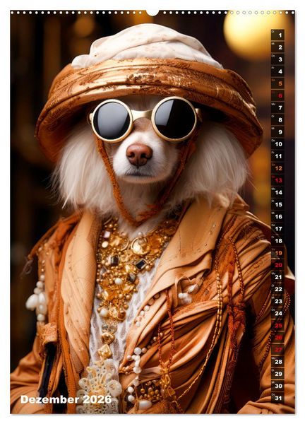 Produktbild: Stylische Hunde (Wandkalender 2026 DIN A2 hoch), CALVENDO Monatskalender