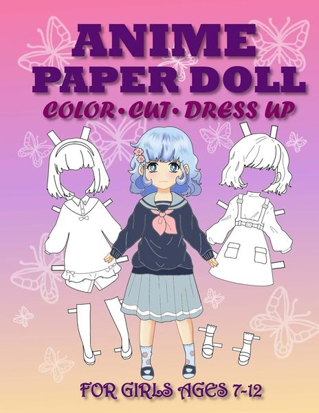 Produktbild: Anime Paper Doll for Girls Ages 7-12 Cut, Color and Dress up