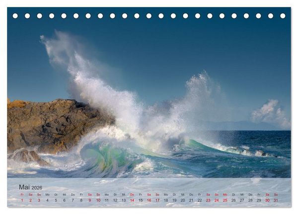 Produktbild: Azurblaue Horizonte - Die Sch&ouml;nheit des Meeres einfangen (Tischkalender 2026 DIN A5 quer), CALVENDO Monatskalender