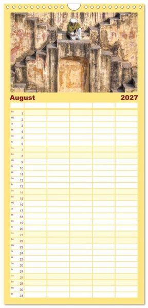 Produktbild: Familienplaner 2027 - Indiens Gesichter mit 5 Spalten (Wandkalender, 21 x 45 cm) CALVENDO