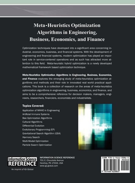 Produktbild: Meta-Heuristics Optimization Algorithms in Engineering, Business, Economics, and Finance