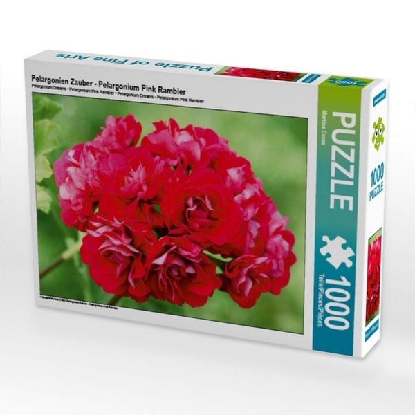 CALVENDO Puzzle Pelargonien Zauber - Pelargonium Pink Rambler | 1000 Teile Lege-Größe 64x48cm Foto-Puzzle für glückliche Stunden