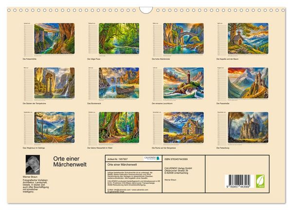 Produktbild: Orte einer M&auml;rchenwelt (Wandkalender 2026 DIN A3 quer), CALVENDO Monatskalender