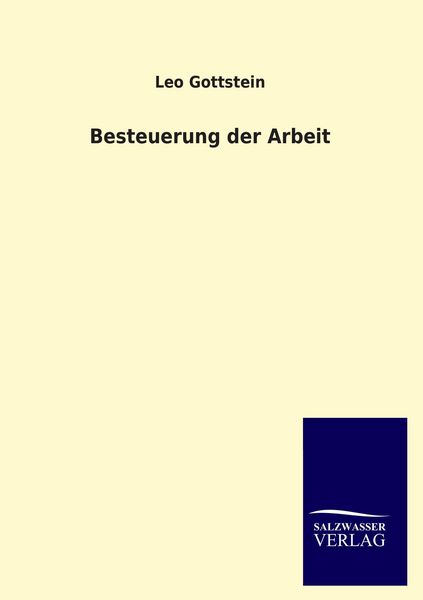 Produktbild: Besteuerung der Arbeit