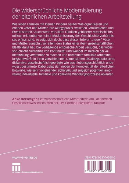 Produktbild: Die widerspr&uuml;chliche Modernisierung der elterlichen Arbeitsteilung