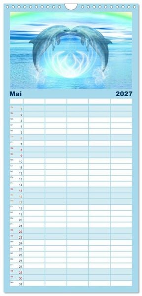 Produktbild: Familienplaner 2027 - Delfine - Kalender mit 5 Spalten (Wandkalender, 21 x 45 cm) CALVENDO