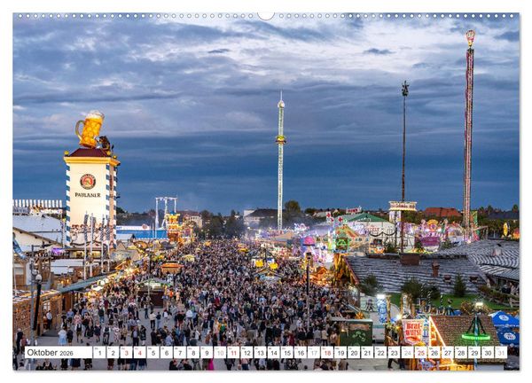Produktbild: Abend in M&uuml;nchen (hochwertiger Premium Wandkalender 2026 DIN A2 quer), Kunstdruck in Hochglanz