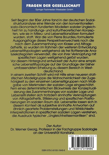 Produktbild: Soziale Lage und Lebensstil