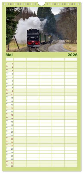 Produktbild: Familienplaner 2026 - Dampf im Pressnitztal mit 5 Spalten (Wandkalender, 21 x 45 cm) CALVENDO
