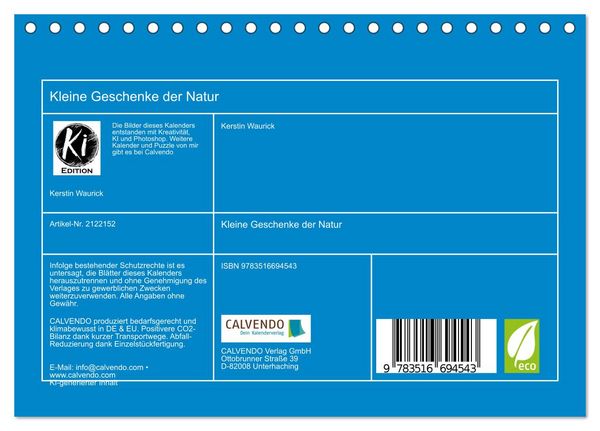 Produktbild: Kleine Geschenke der Natur (Tischkalender 2026 DIN A5 quer), CALVENDO Monatskalender