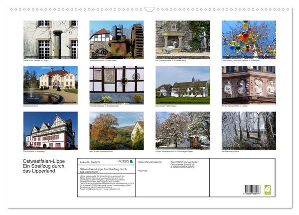 Produktbild: Ostwestfalen-Lippe Ein Streifzug durch das Lipperland (Wandkalender 2026 DIN A2 quer), CALVENDO Monatskalender