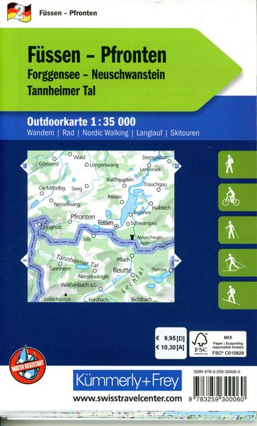 Produktbild: K&uuml;mmerly+Frey Outdoorkarte Deutschland 2 F&uuml;ssen, Pfronten 1:35.000