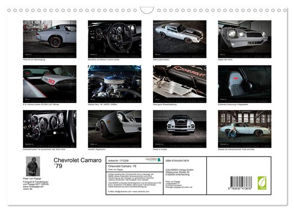 Produktbild: Chevrolet Camaro &acute;79 (Wandkalender 2025 DIN A3 quer), CALVENDO Monatskalender
