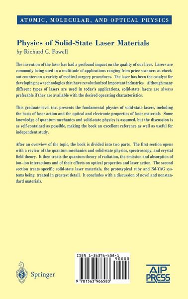 Produktbild: Physics of Solid State Laser Materials