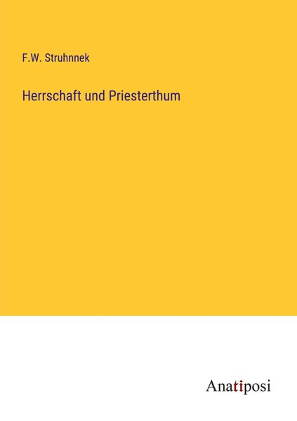 Produktbild: Herrschaft und Priesterthum