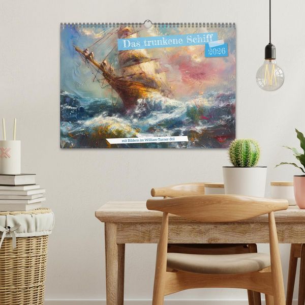 Produktbild: Das trunkene Schiff mit Bildern im William Turner-Stil (Wandkalender 2026 DIN A3 quer), CALVENDO Monatskalender