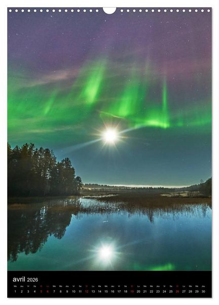 Produktbild: Aurora Borealis en Scandinavie (Calendrier mural 2026 DIN A3 horizontal), CALVENDO calendrier mensuel