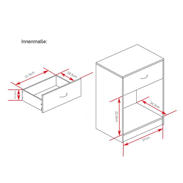 Produktbild: HTI-Living Nachtkonsole Nachtschrank Nachtkonsole Nachtschrank