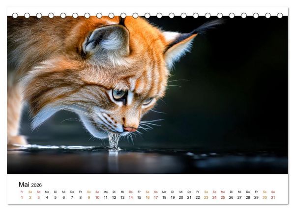 Produktbild: Luchse - die Stimme der Wildnis (Tischkalender 2026 DIN A5 quer), CALVENDO Monatskalender