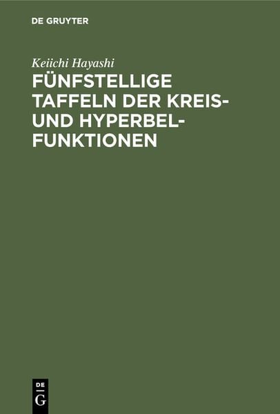 Produktbild: F&uuml;nfstellige Taffeln der Kreis- und Hyperbelfunktionen