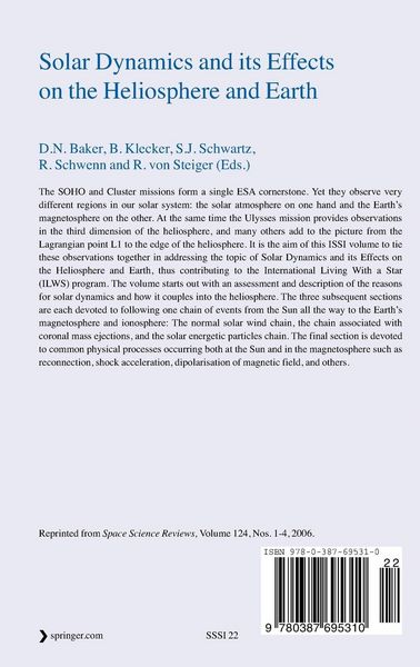 Produktbild: Solar Dynamics and its Effects on the Heliosphere and Earth